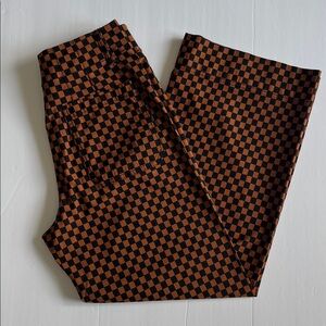 Anthropologie Black and Brown Checkered Chinos
